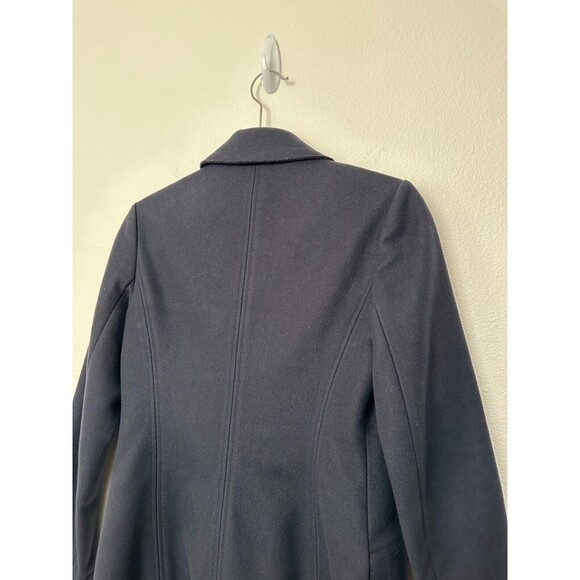 Theory Dorima Raw Edge Double Breasted Wool Cashmere Coat Navy Blue Women's 0 - Picture 9 of 9